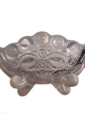 Mosser Eye Winker Pink Opalescent Jam Candy Nut Jewelry Caddie Dish New
